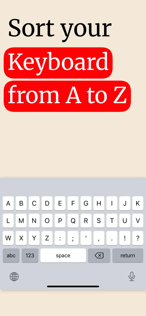 ABCDEF Keyboard Familiarité instantanée feature screenshot